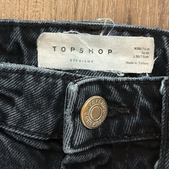TOPSHOP Straight Leg Jeans Faded Black 28 - Picture 2 of 6